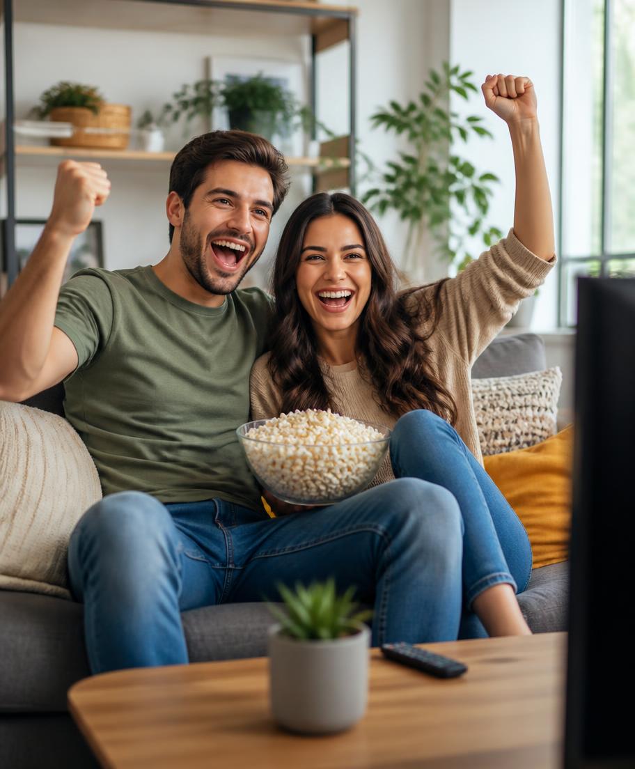 Family enjoying buffer-free streaming